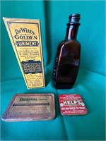 Vintage Liniment, Tins, Wildroot Bottle