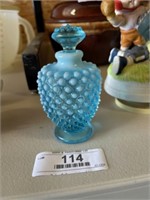 Vintage Fenton Blue Opalescent Hobnail Perfume