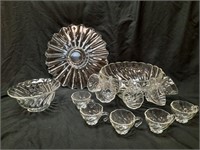 Colonial Crystal Sunburst Serving Set