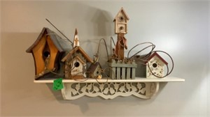 Birdhouses, Shelf, Picture, Birds and Basket