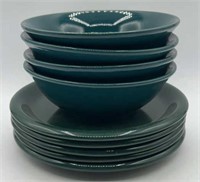 5 Green Crown Corning Desert Plates &