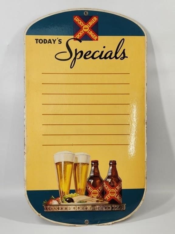 LUCKY LAGER ADVERTISING BEER SPECIAL SIGN
