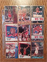 Micheal Jordan Basketball Card Lot (x9 cards)