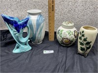 4 Pottery Vases