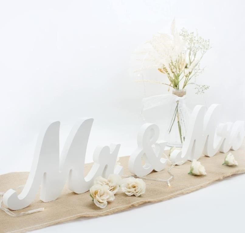 (New)
Mr & Mrs Sign for Wedding Table, Large Mr