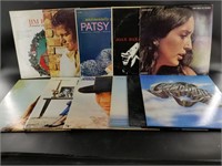Collection of records including Joan Baez, Patsy K