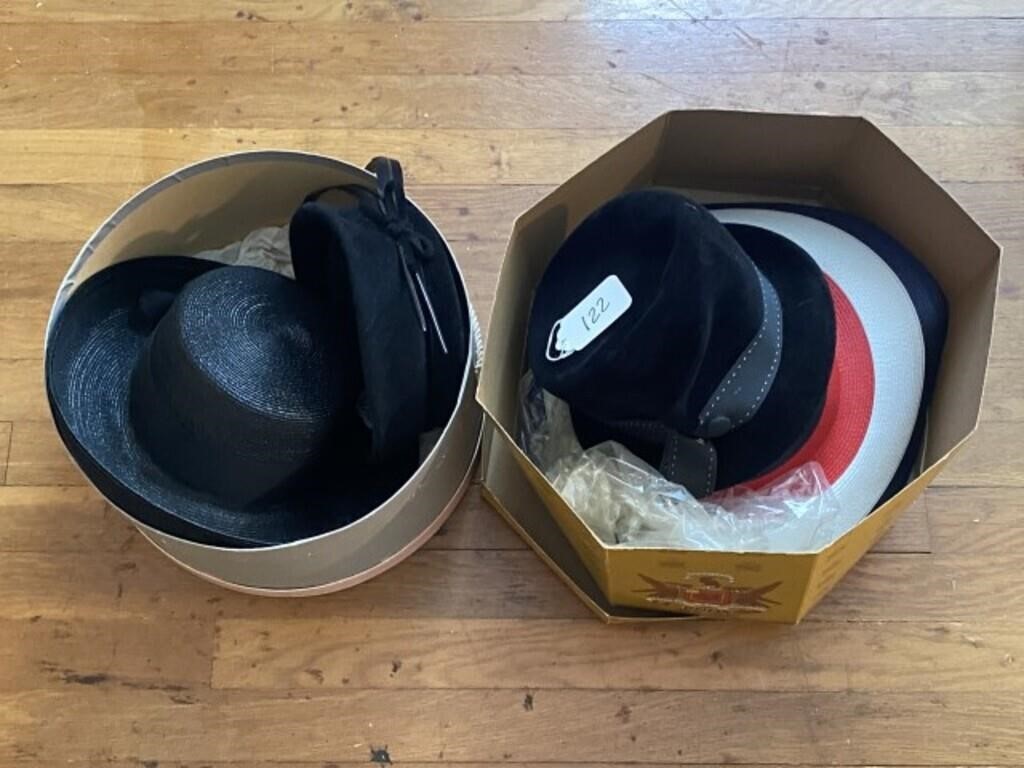 2 Hat Boxes & 4 Hats