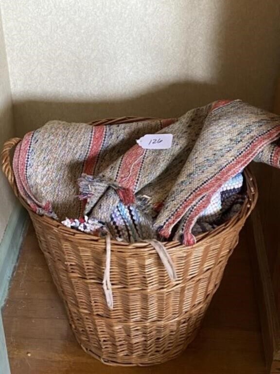 Basket With Throw Rugs