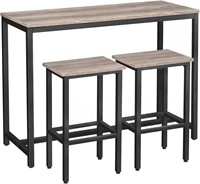 HOOBRO Bar Table and Chairs Set, 120 cm