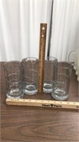 4 Anchor Hocking “Tartan” clear Iced Tea glasses