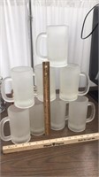 8 Frosted glass mugs
