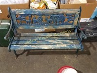 WROUGHT IRON ZOO THEMED BENCH