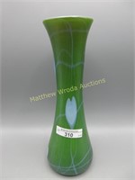 Imperial Freehand 9" emerald vase w/ Heart & Vine