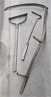 (AJ) Vintage Tool Lot Includes Sickle Sycthe,