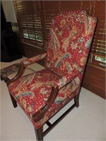 Upholstered Paisley Arm Chair