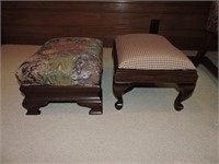 2 Vintage Upholstered Footstools