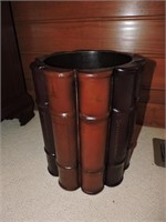 Leather Wrapped Decorative Trash Can