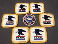 6 U.S. MAIL PATCHES AND A POST OFFICE DEPARTMENT