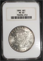 1890 MORGAN DOLLAR NGC MS63