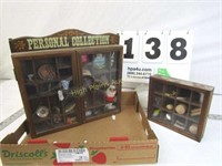 (2) Display / Shadow Boxes w/Collectible Trinkets