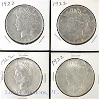 1922 Silver Peace Dollars (BU)  (4)