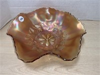 Carnival Glass Fluted Edge Dish 9 1/2 "