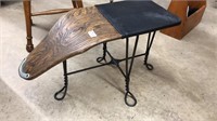 ANTIQUE TWISTED WROGHT IRON SHOE SHINE BENCH