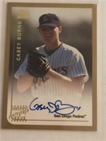 CASEY BURNS BASEBALL CERTIFIED SIGNATURE