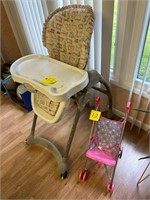 high chair & kids stroller