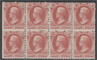 US Stamps #O115 Mint NH Block of 8 with natural st