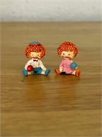 Raggedy Ann and Andy Miniature Plastic Dolls