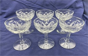 Set of 6 Pressed Glass Stems