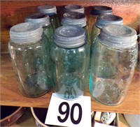 9 Antique Canning Jars