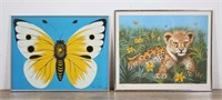 2 Tilda Thamar Lithographs Butterfly & Tiger