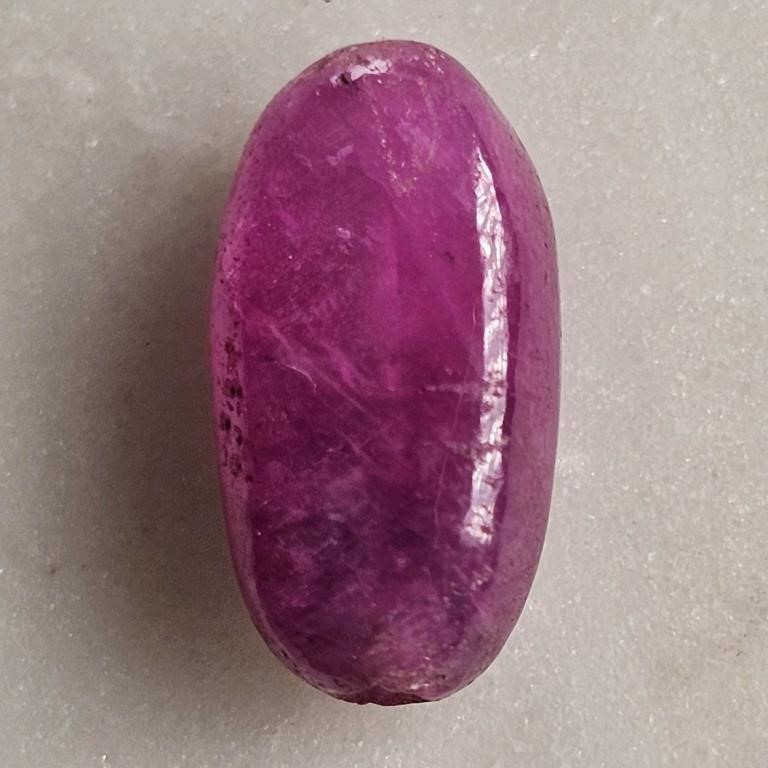 CERT 4.71 Ct Cabochon Hue Enhanced Ruby, Oval Shap