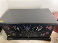 Folk Art Paint Decorated Miniature Chest