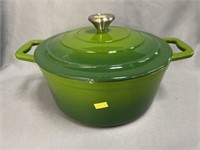 (2) Contemporary Enameled Cast Metal Dutch Ovens