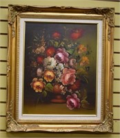 Original Floral Oil Painted 20th Century Signed