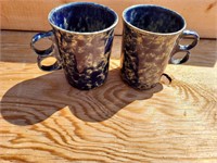 Vintage Bennington pottery cups Blue Agate