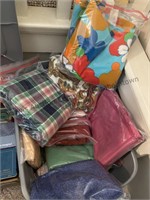 Two totes of assorted fabric