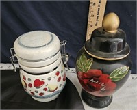 ginger jar & small canister