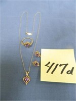 10kt, Yellow Gold, 18" Necklace, Size 6 Ring and