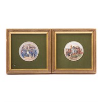 Pair continental porcelain Napoleonic plaques