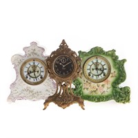 Three assorted mantel clocks