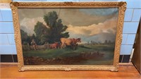 LARGE OIL PAINTING ON CANVAS SIGNED ROMIE LOOMIS