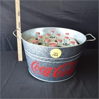 Coca Cola Party Tub with 12 unopened Cokes