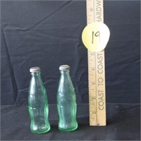 Coca Cola Miniature Green Glass 4.5" Salt &