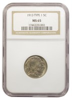 NGC MS-65 1913 Type I Buffalo Nickel