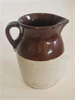 VTG BROWN AND WHITE POTTERY WHISKEY JUG