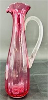 Tall Fenton Cranberry Ewer